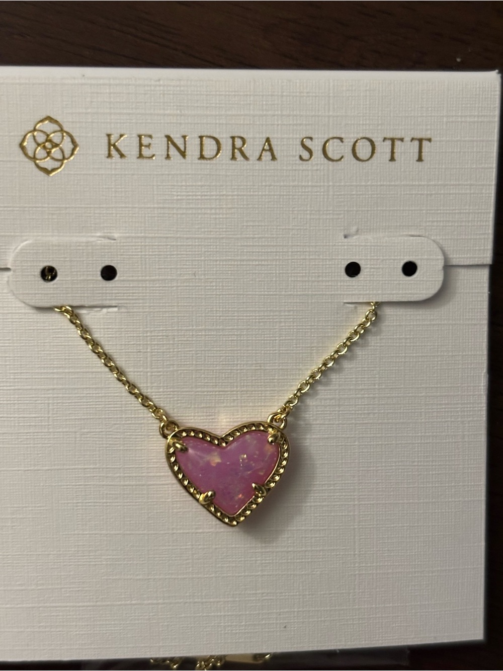 Kendra Scott Pink Heart Pendant Necklace - Gold Tone